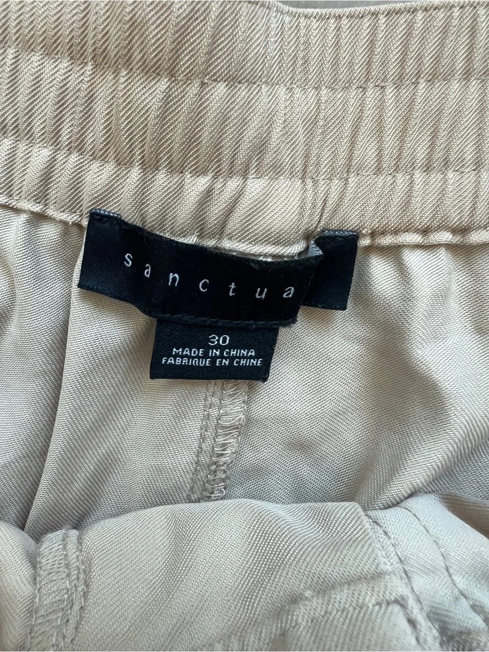 Sanctuary Cargo Jogger Pants Women’s Size 30 Cream Utility Elastic Waist Ankle